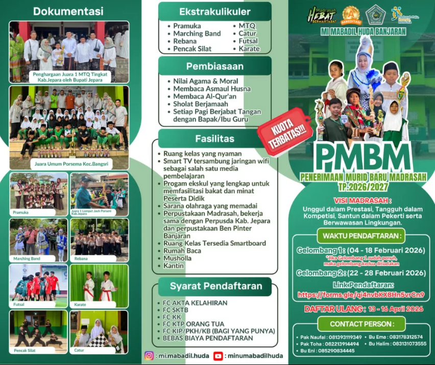 PMBM MI Mabadil Huda Banjaran RESMI DIBUKA! PENDAFTARAN ONLINE 4 -18 FEBRUARI 2026