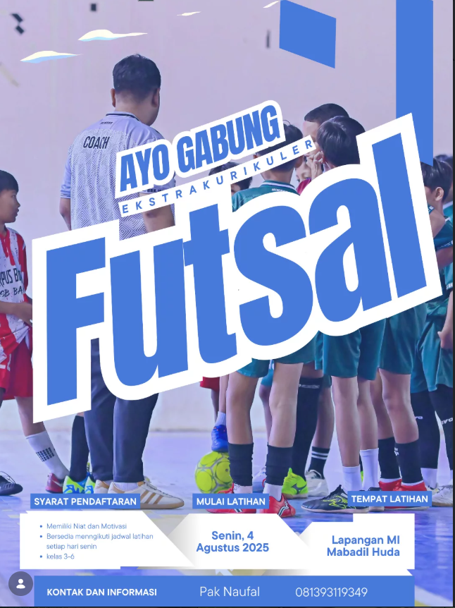 MI Mabadil Huda Buka Ekstrakurikuler Futsal, Ajak Siswa Kembangkan Bakat Olahraga